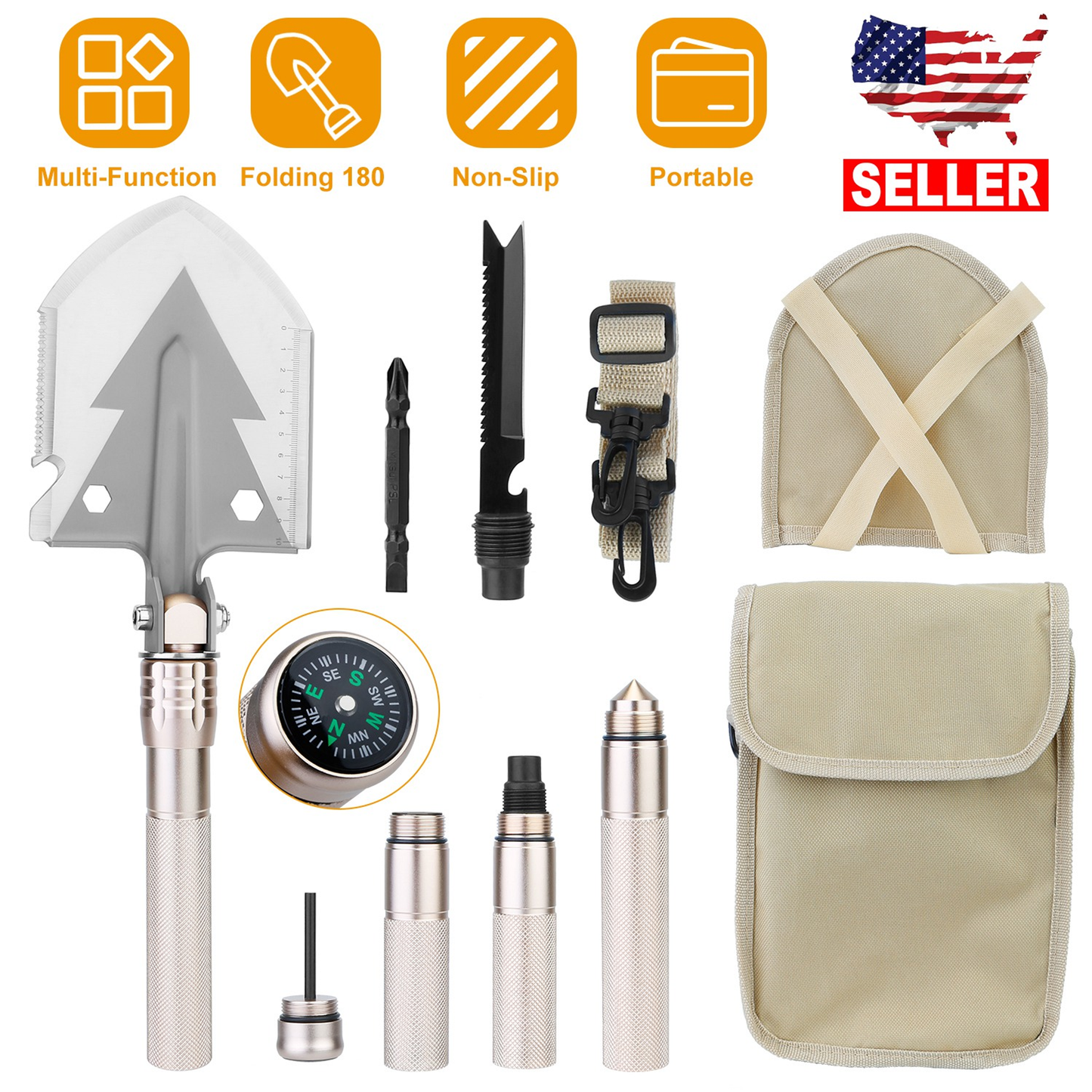 Military Folding Shovel Multi-Tool