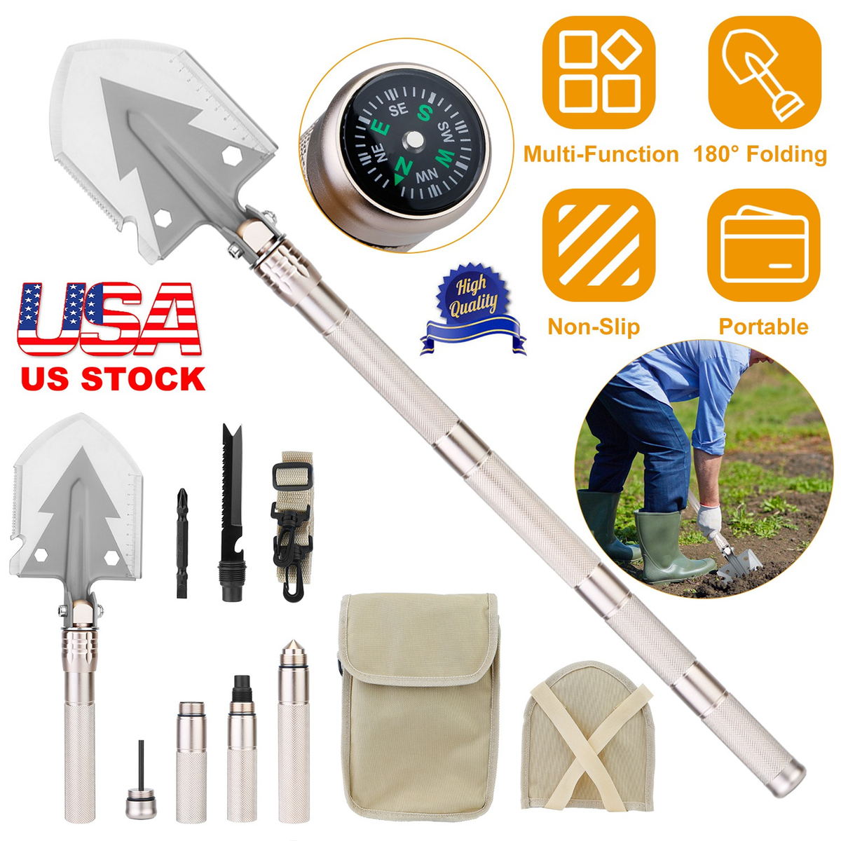 Military Folding Shovel Multi-Tool