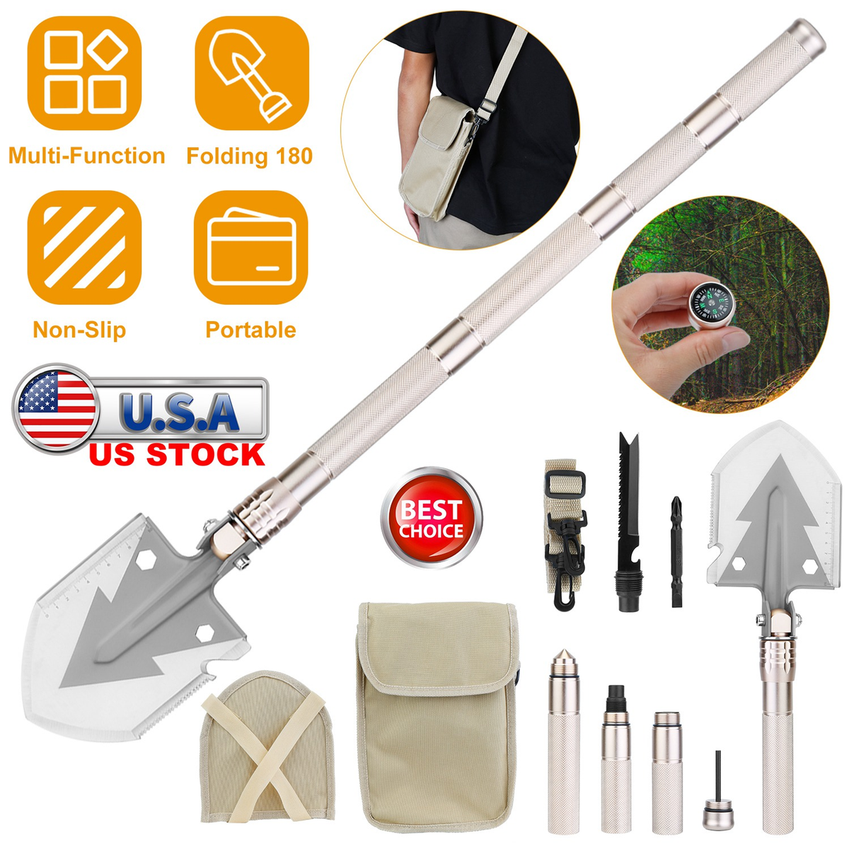 Military Folding Shovel Multi-Tool