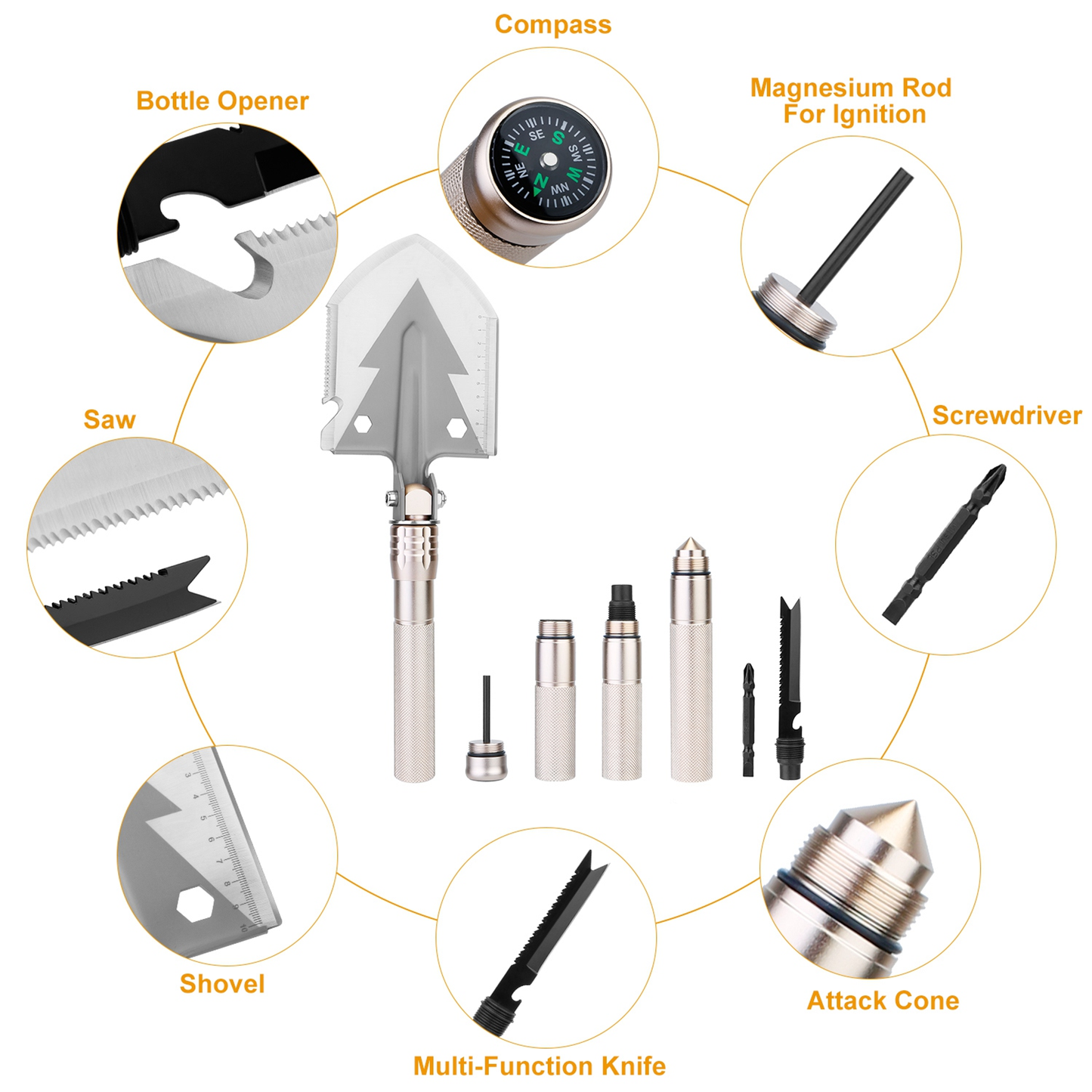 Military Folding Shovel Multi-Tool