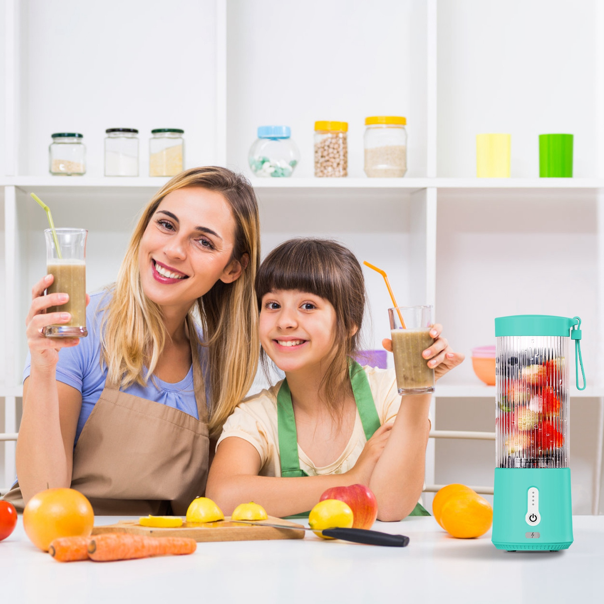 Portable Fruit Blender 15.2 oz Rechargeable - Blue
