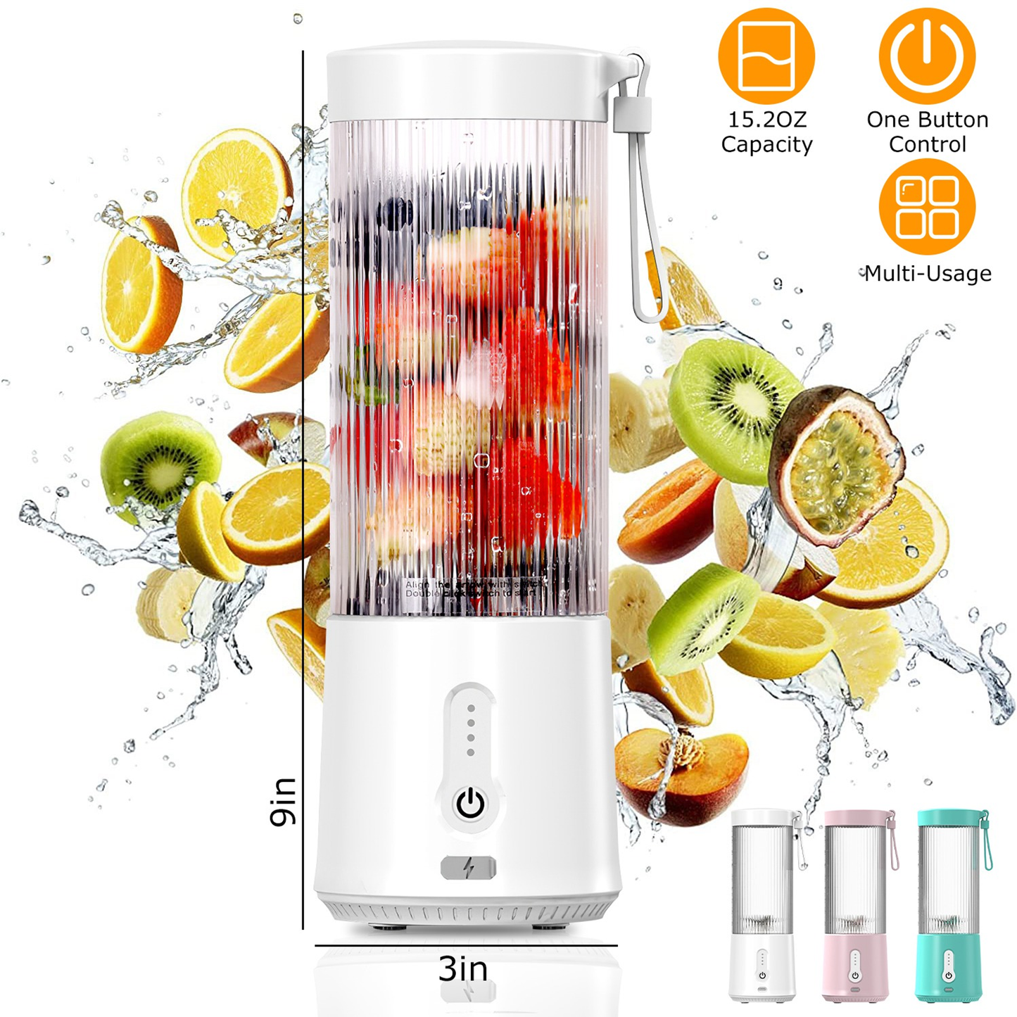 Portable Fruit Blender, 15.2 oz