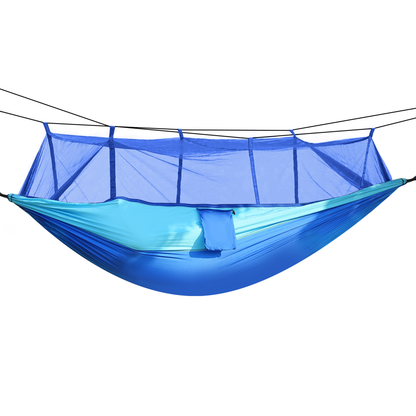 2-Person Camping Hammock with Mosquito Net, Blue