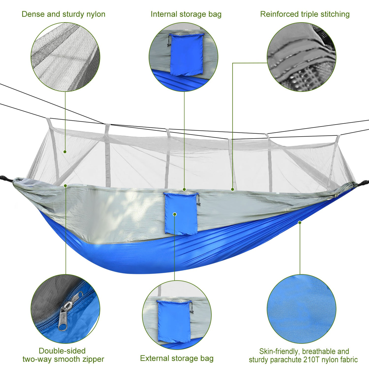 600lbs 2-Person Parachute Camping Hammock