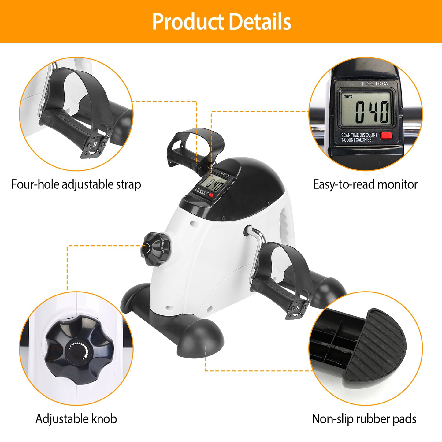 Under Desk Bike Pedal Exerciser for Arms and Legs