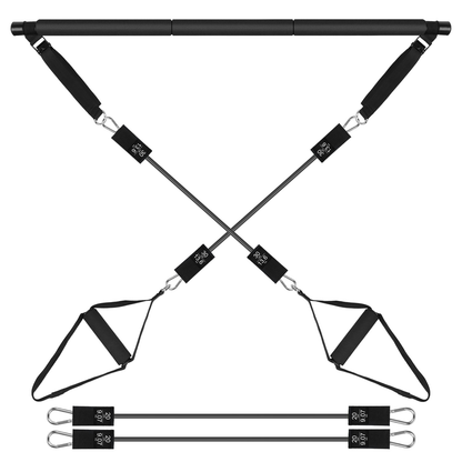 Pilates Bar Kit with 4 Resistance Bands, 100 lb