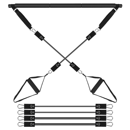 Pilates Bar Kit with 6 Resistance Bands, 180 lb
