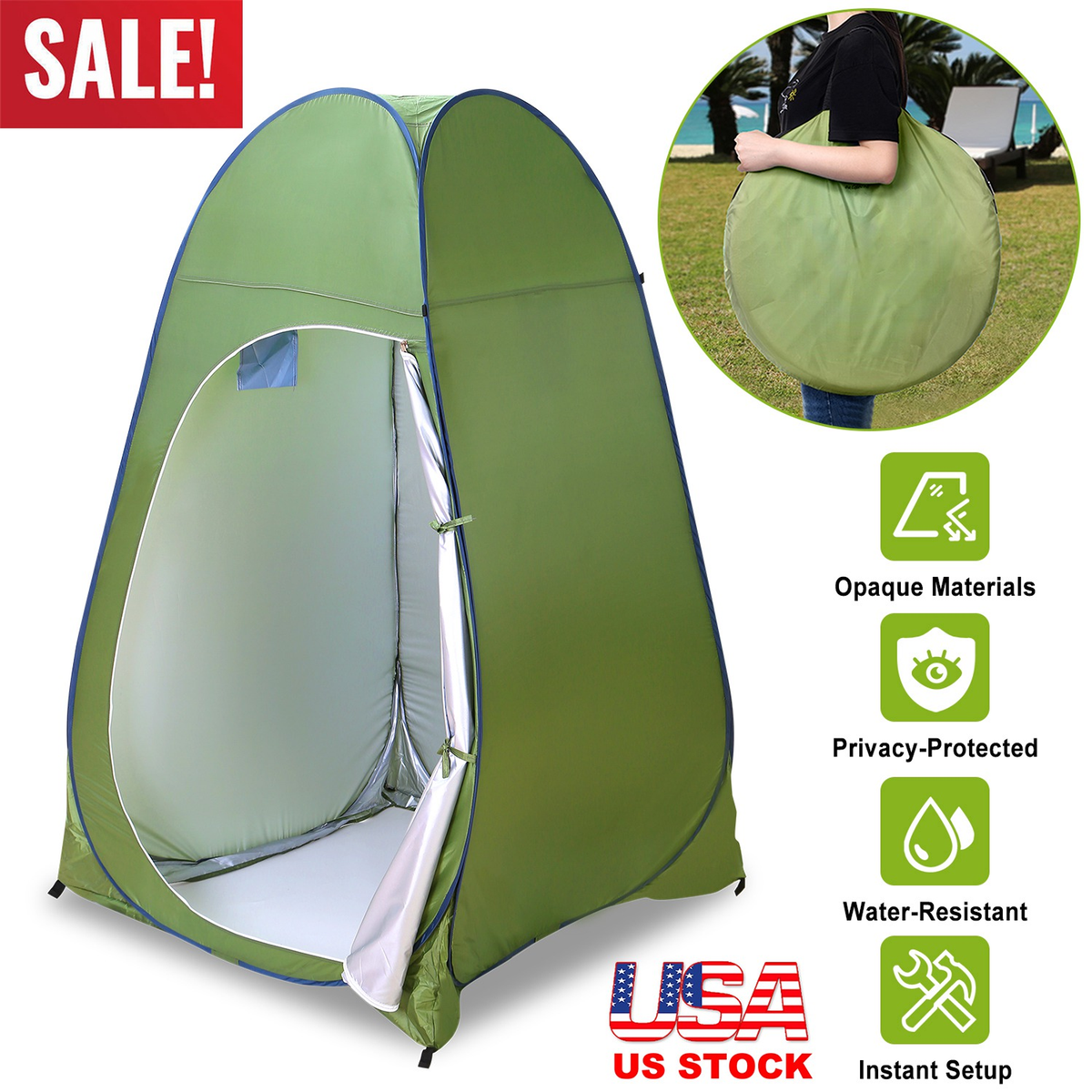 1-Person Outdoor Pop Up Toilet and Shower Tent