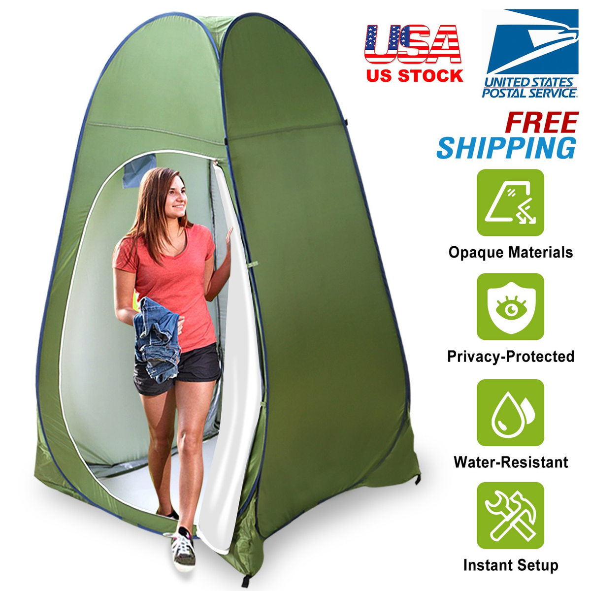 1-Person Outdoor Pop Up Toilet and Shower Tent