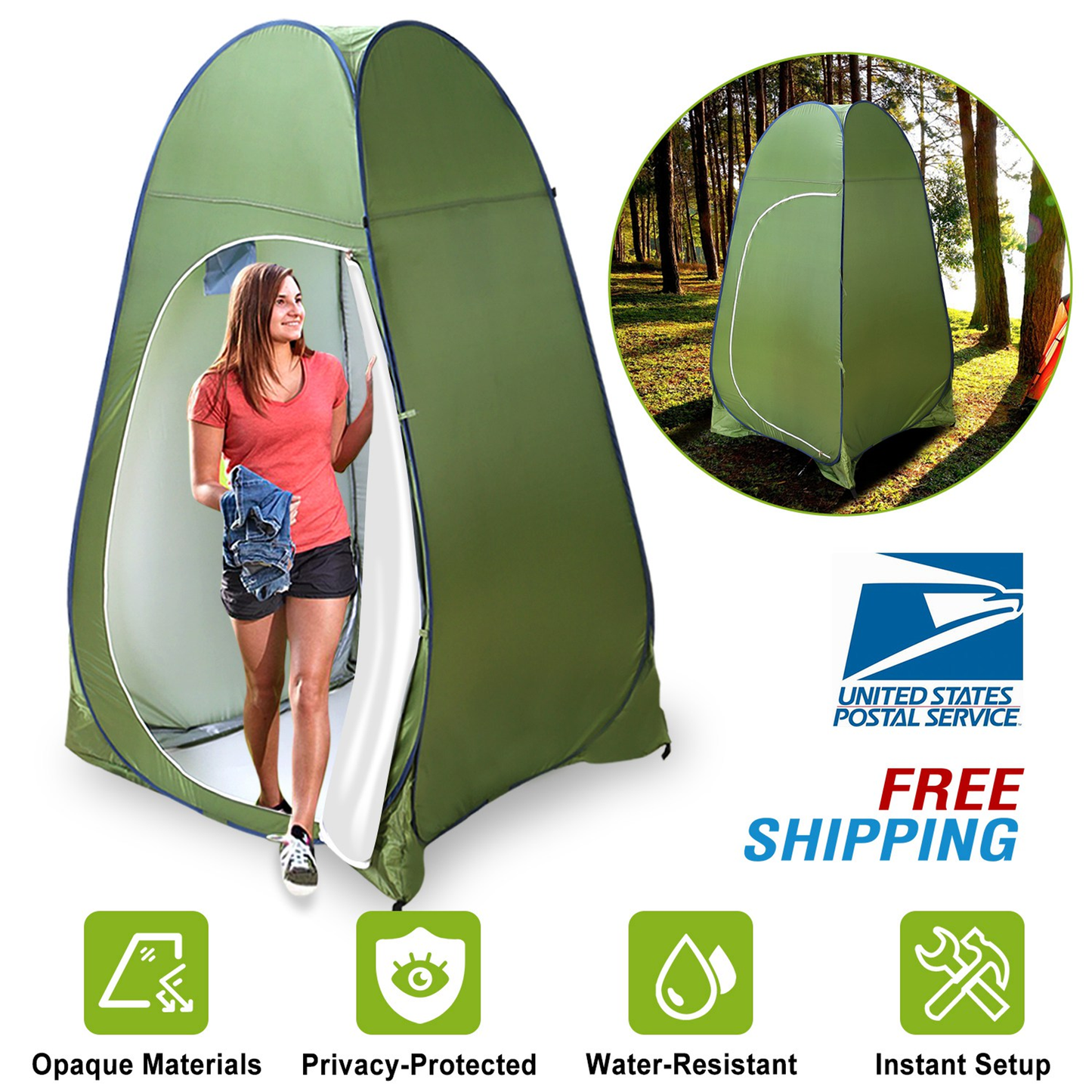 1-Person Outdoor Pop Up Toilet and Shower Tent