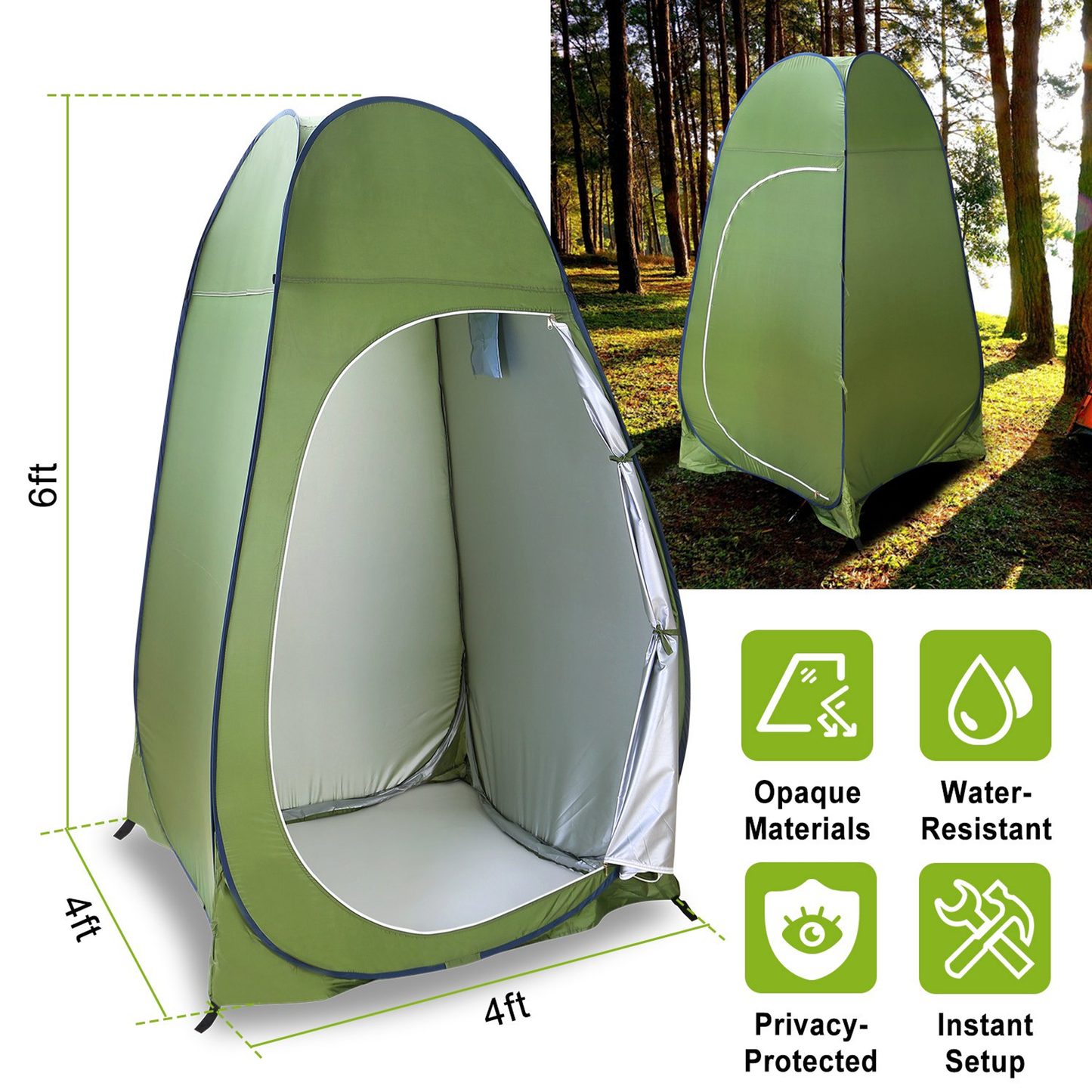 1-Person Outdoor Pop Up Toilet and Shower Tent