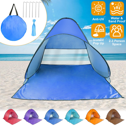 Pop Up Beach Tent Sun Shade 2-3 Person, Blue