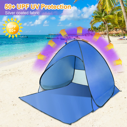 Pop Up Beach Tent Sun Shade 2-3 Person, Blue