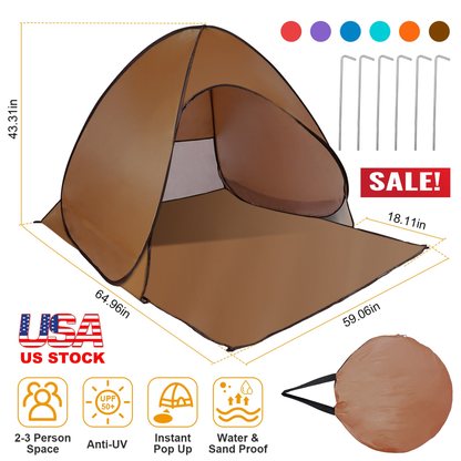 Pop Up Beach and Camping Tent, Coffee