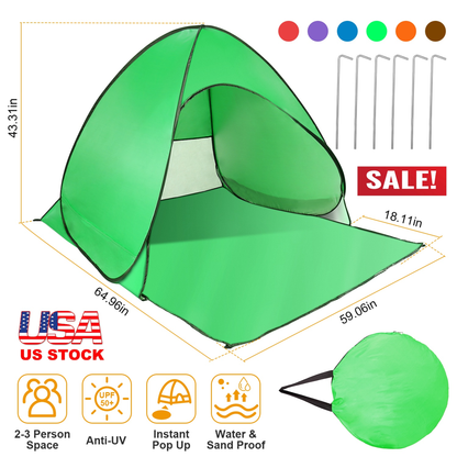 Pop Up Beach Tent Sun Shade (Green)