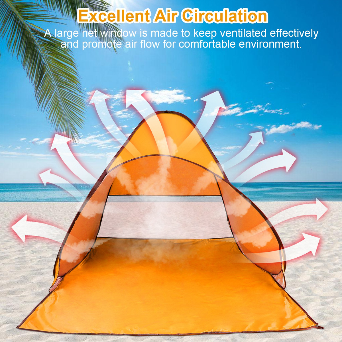 Pop Up Beach & Camping Tent - Orange