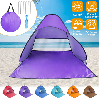 Pop Up Beach Tent Sun Shade Shelter - Purple