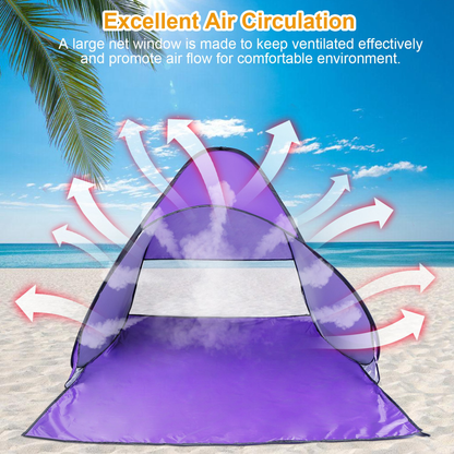 Pop Up Beach Tent Sun Shade Shelter - Purple