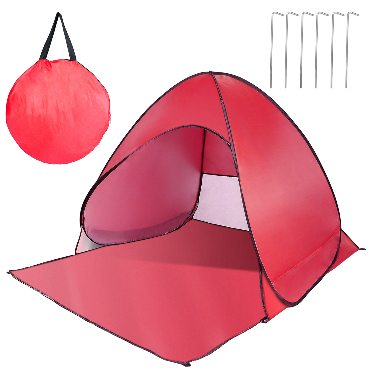 Pop Up Beach Tent Sun Shade 2-3 Person, Red