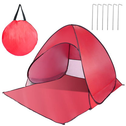 Pop Up Beach Tent Sun Shade 2-3 Person, Red
