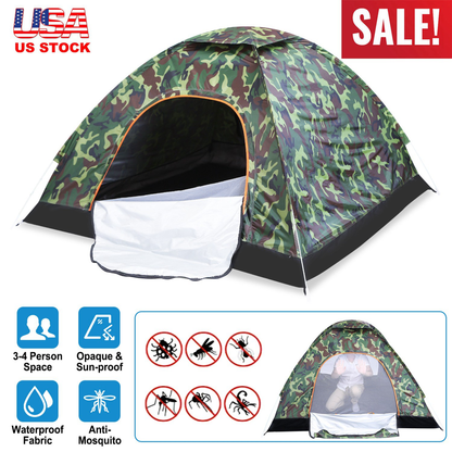 3/4-Person Instant Pop-Up Dome Tent