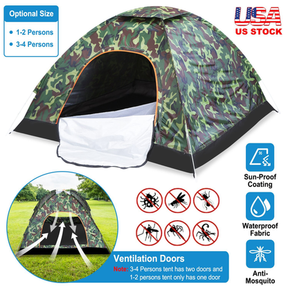 3/4-Person Instant Pop-Up Dome Tent