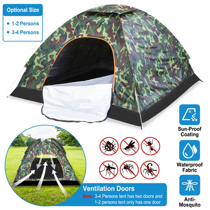3/4-Person Instant Pop-Up Dome Tent