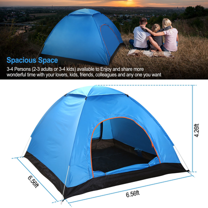 Waterproof Pop Up Camping Tent for 4 People