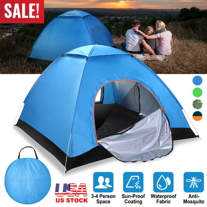 4-Person Waterproof Pop-Up Camping Tent