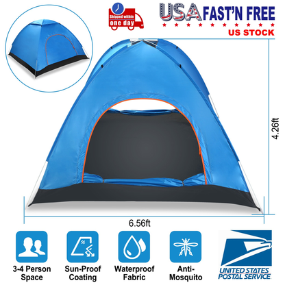 4-Person Waterproof Pop Up Camping Tent