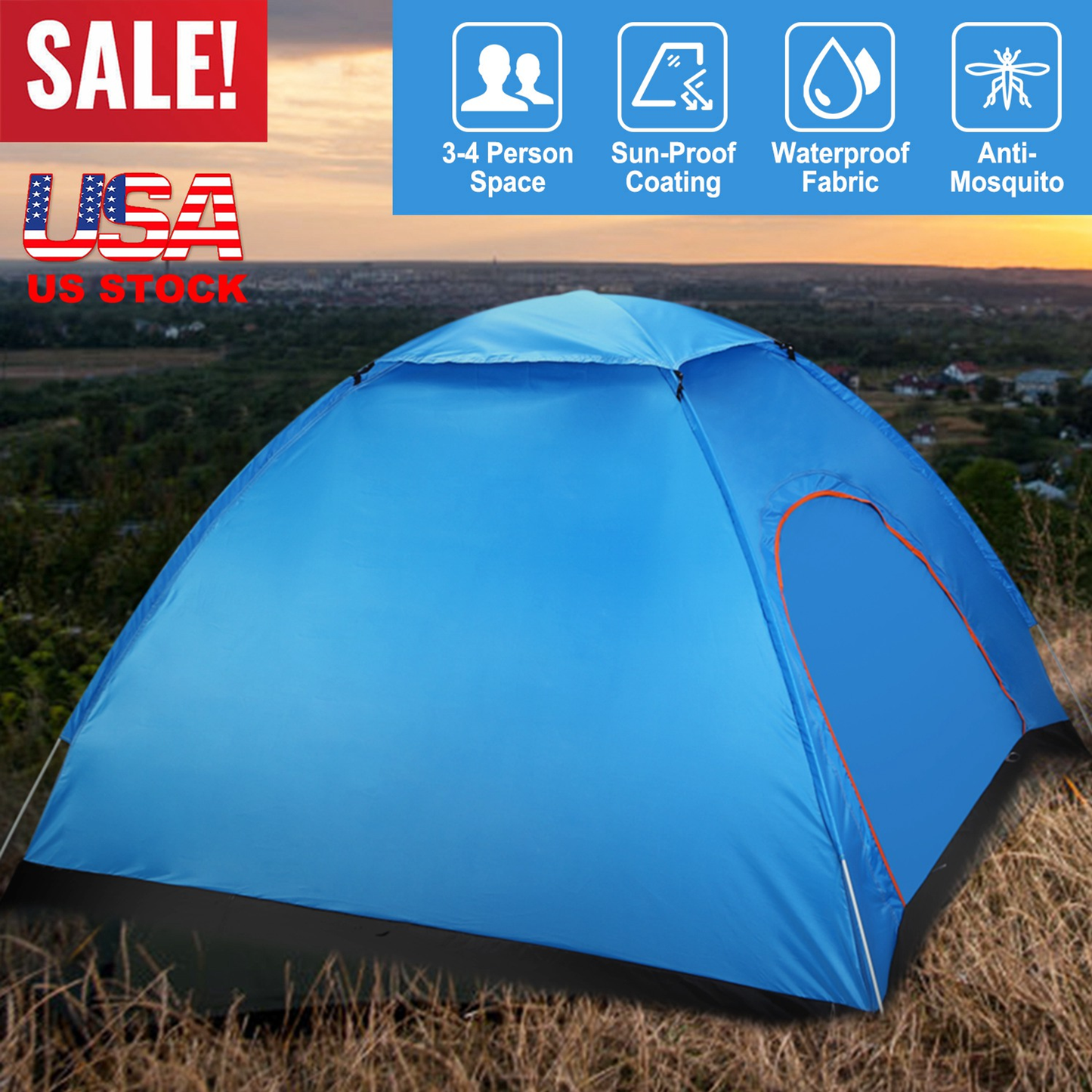 4-Person Waterproof Pop Up Camping Tent