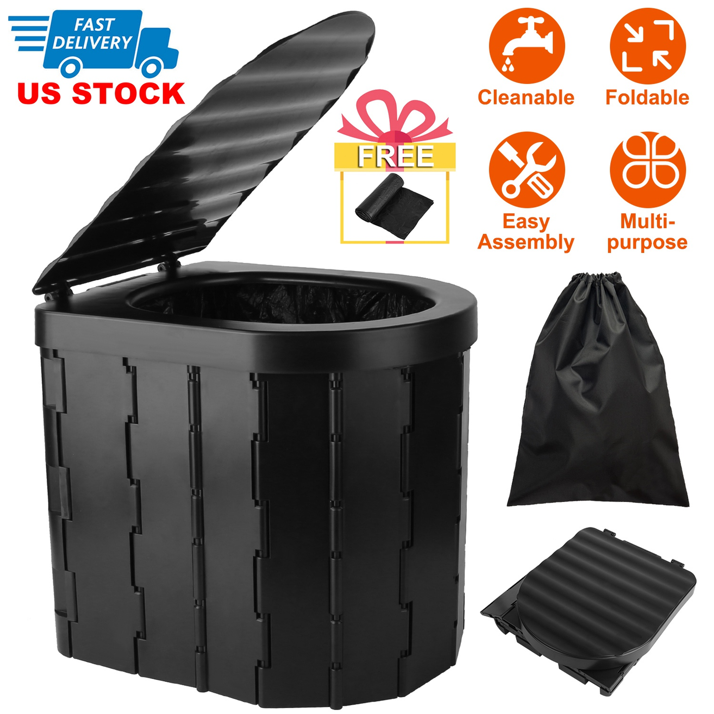 Foldable Portable Emergency Toilet