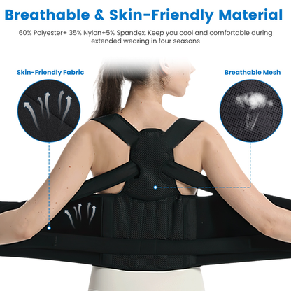 Posture Corrector Adjustable Back Brace, Large