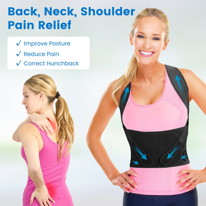 Posture Corrector Adjustable Back Brace, Large