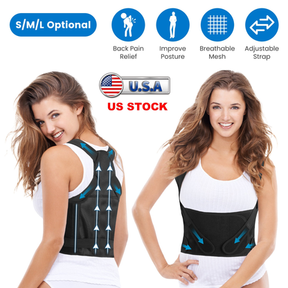 Posture Corrector Adjustable Back Brace, Medium