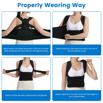 Posture Corrector Adjustable Back Brace, Medium
