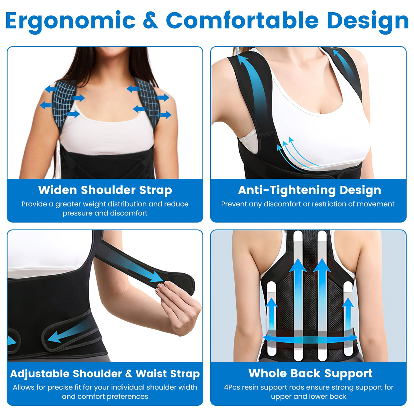 Posture Corrector Back Brace, Breathable Mesh