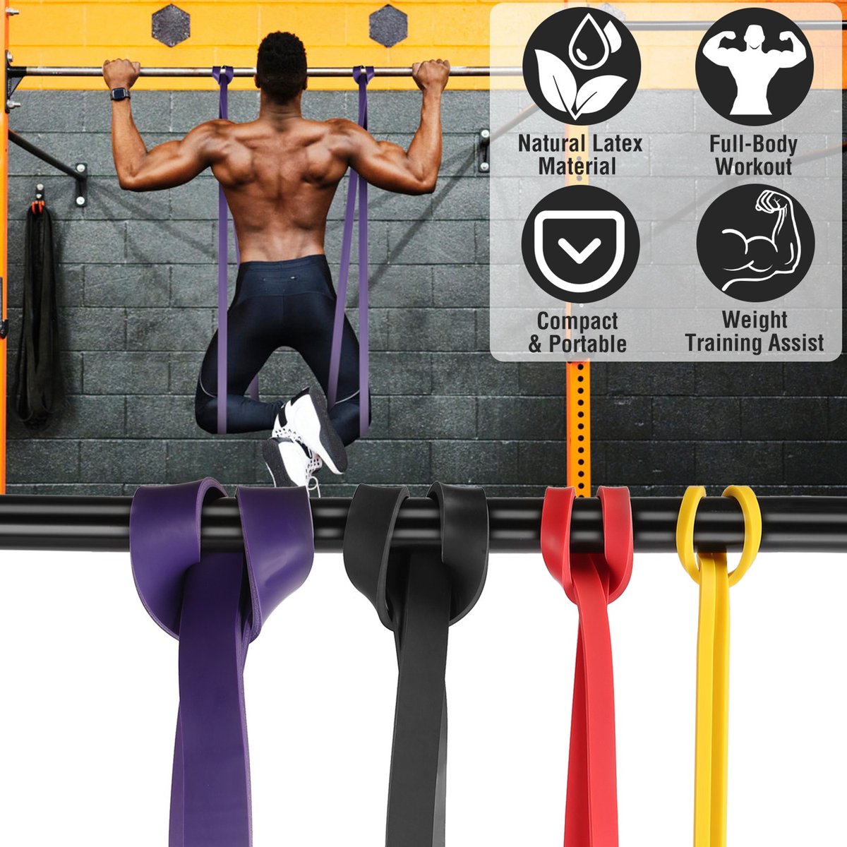Pull Up Assistance Resistance Bands, Set of 4