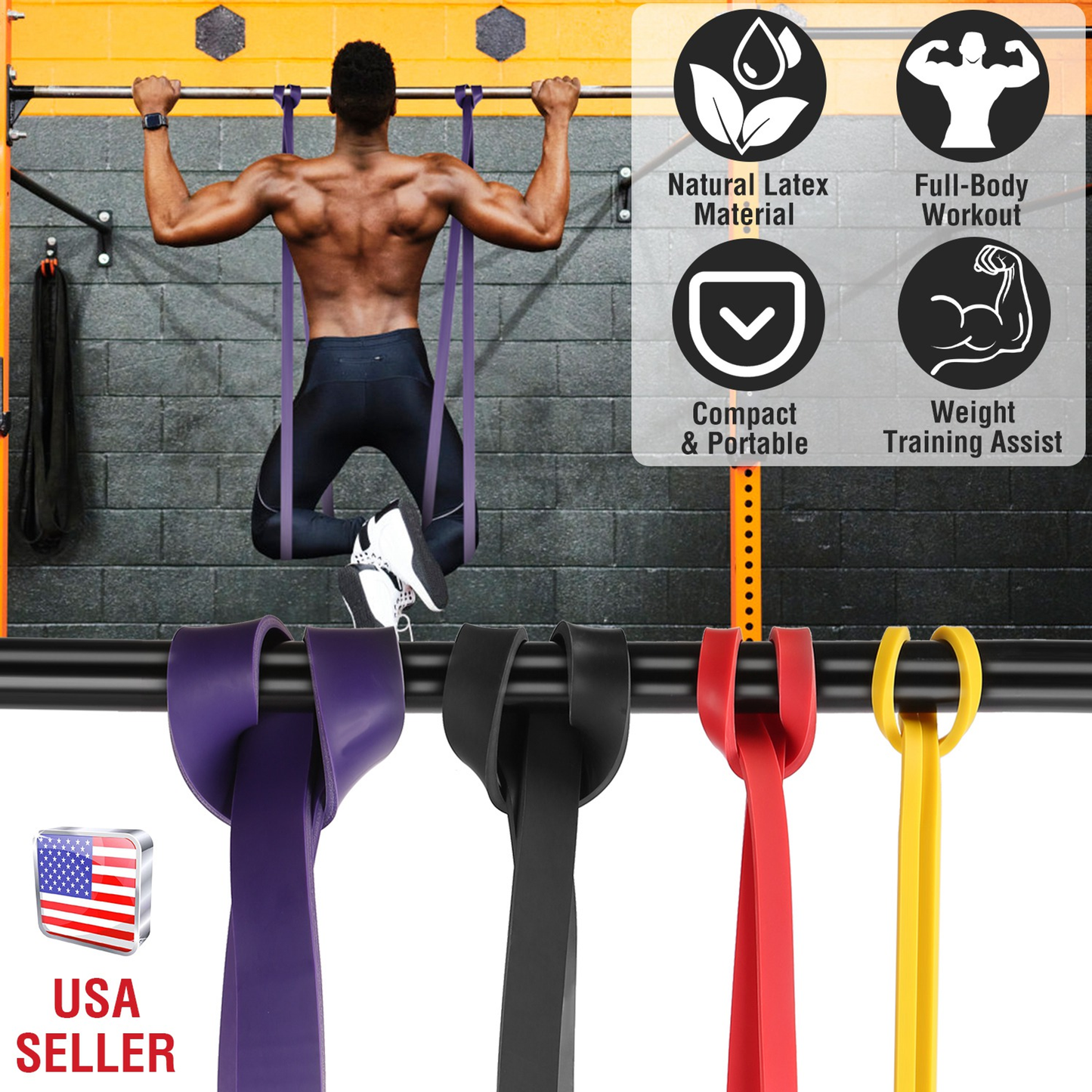 Pull Up Assistance Resistance Bands, Set of 4
