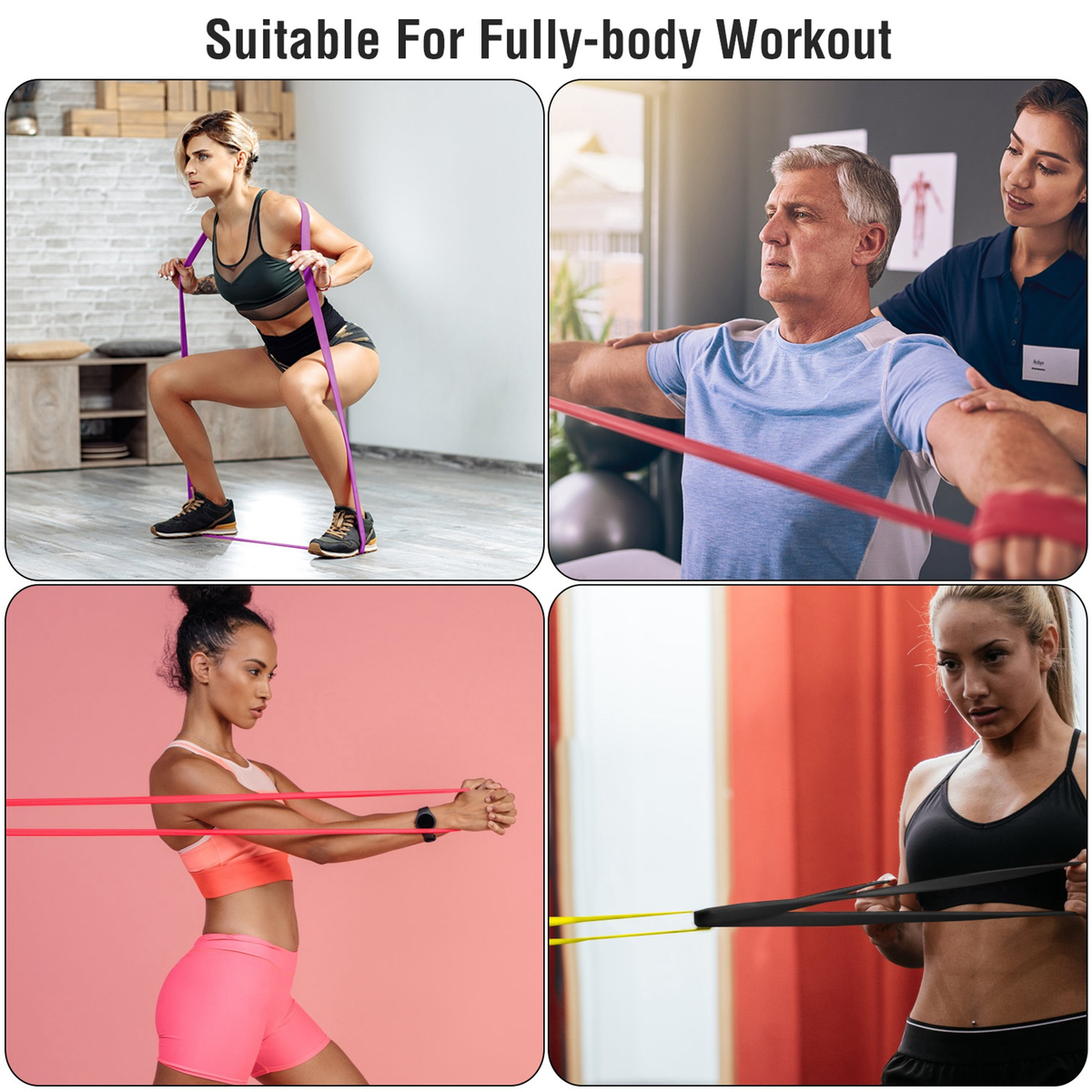 Pull Up Assistance Resistance Bands, Set of 4
