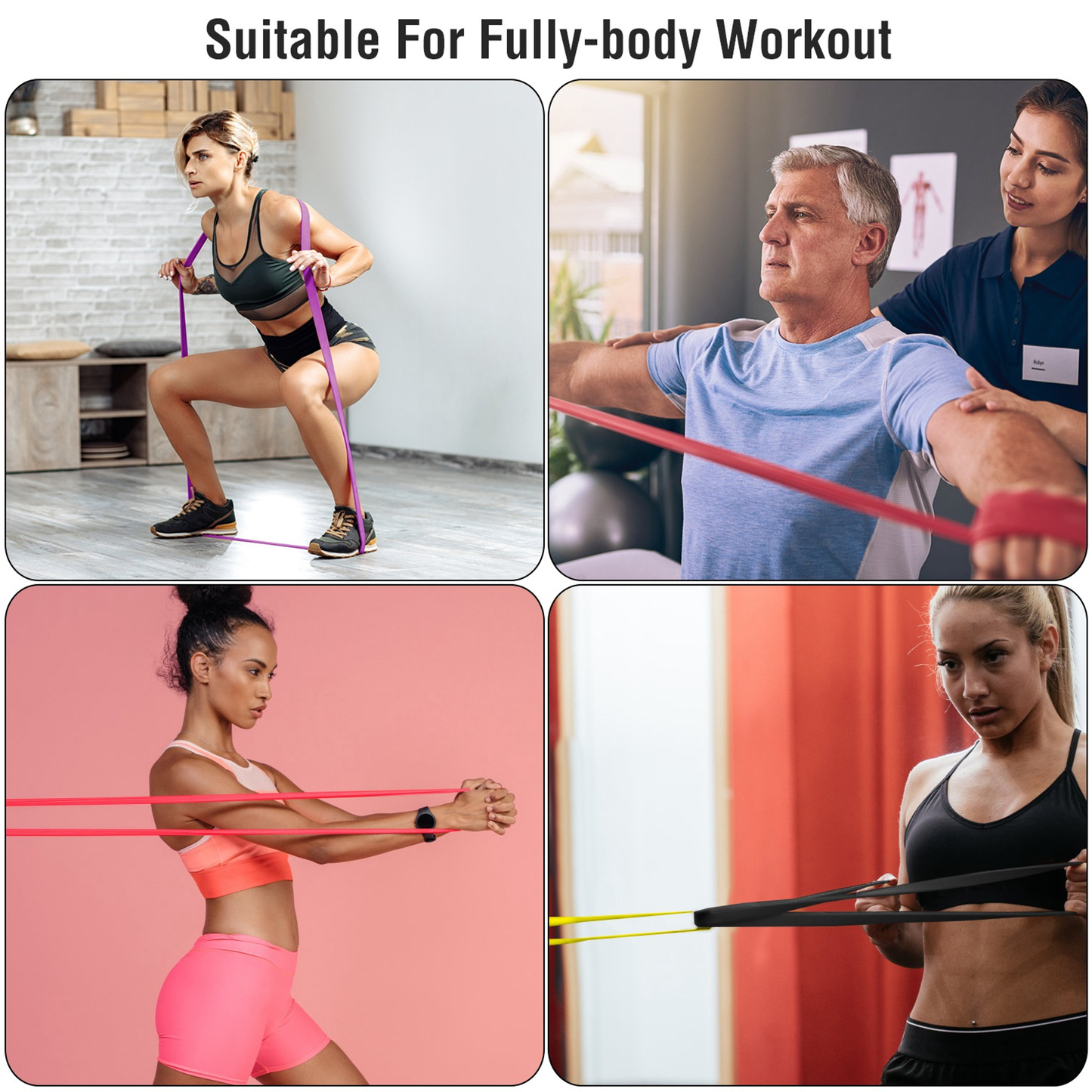 Pull Up Assistance Resistance Bands, Set of 4