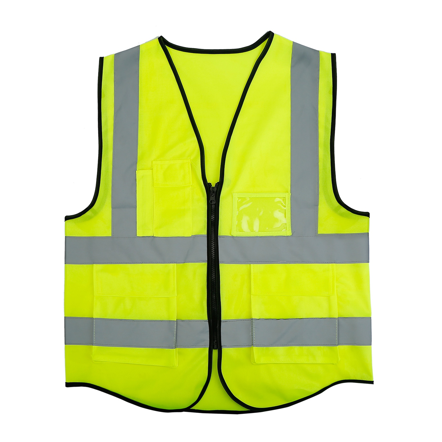 High-Visibility Reflective Safety Vest with Zipper Pocket