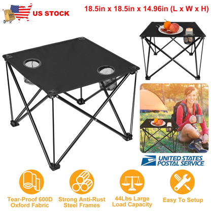 Foldable Camping Table with 600D Oxford Top