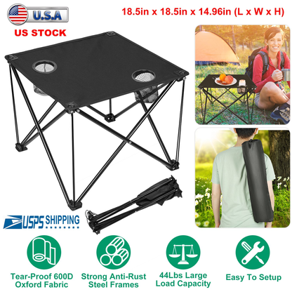 Foldable Camping Table with 600D Oxford Top