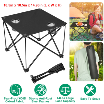 Foldable Camping Table with 600D Oxford Top