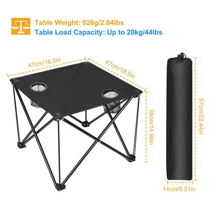 Foldable Camping Table with 600D Oxford Top
