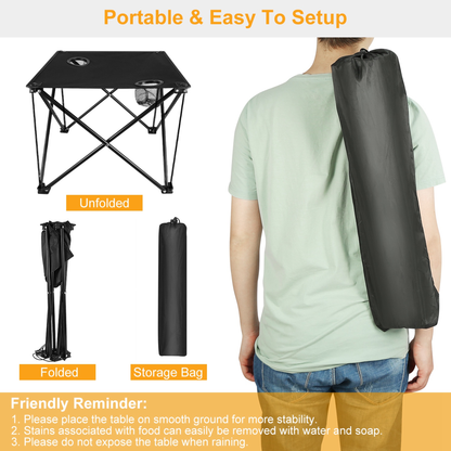 Foldable Camping Table with 600D Oxford Top