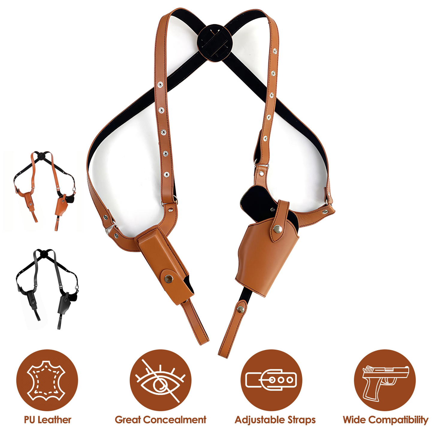 Concealed Carry Shoulder Holster Adjustable, Black