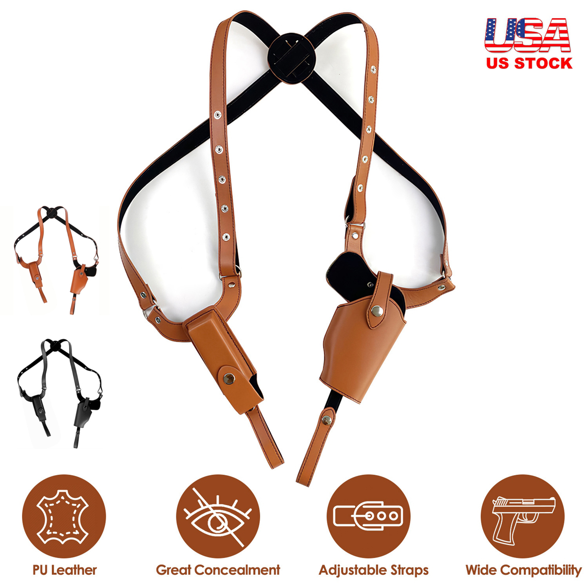 Concealed Carry Shoulder Holster Adjustable, Black