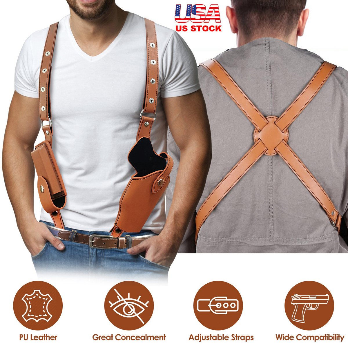Concealed Carry Shoulder Holster Adjustable, Black